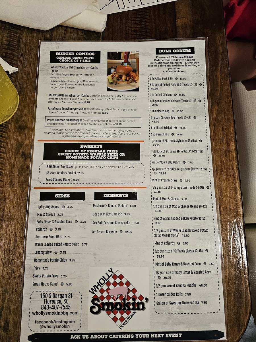 Menu Wholly Smokin’-2